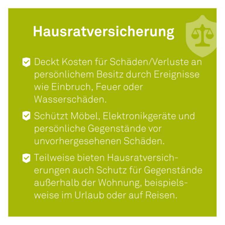 Welche Versicherungen sollte man abschließen, wenn man eine Wohnung mietet?