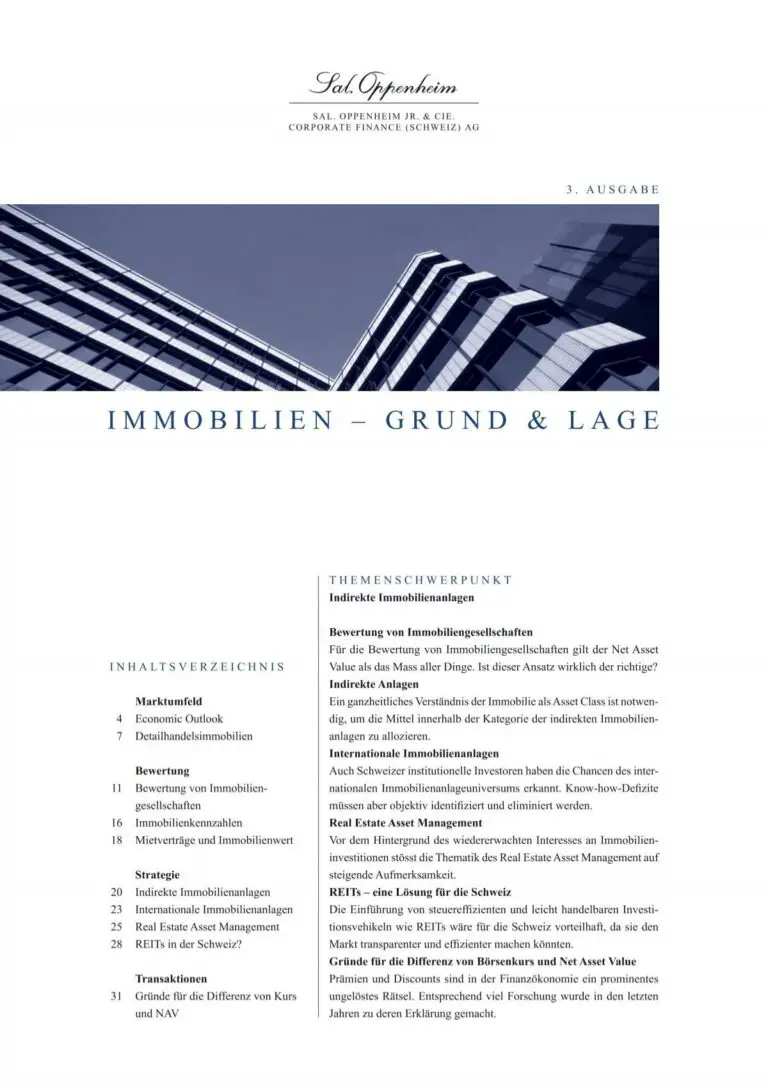 Wie man eine Immobilieninvestition in der Schweiz steuerlich optimiert